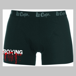 Boxing čierne trenírky BOXER s tlačeným logom, top kvalita 95%bavlna 5%elastan